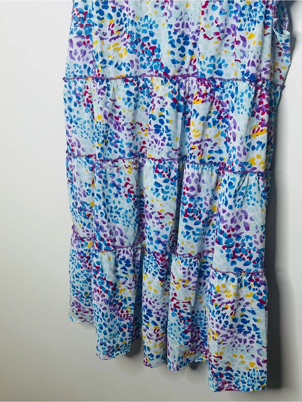 Umgee Plus Size 2XL Colorful Tiered Ruffle Sleeve Dress NWT - Picture 4 of 9
